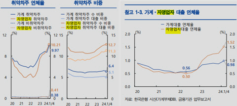 低소득·低신용 자영업자 취약차주 연체율 10% 넘어