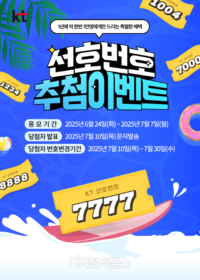 "뒷자리 선호번호 1만개 추첨"…KT `선호번호 추첨` 이벤트 전개